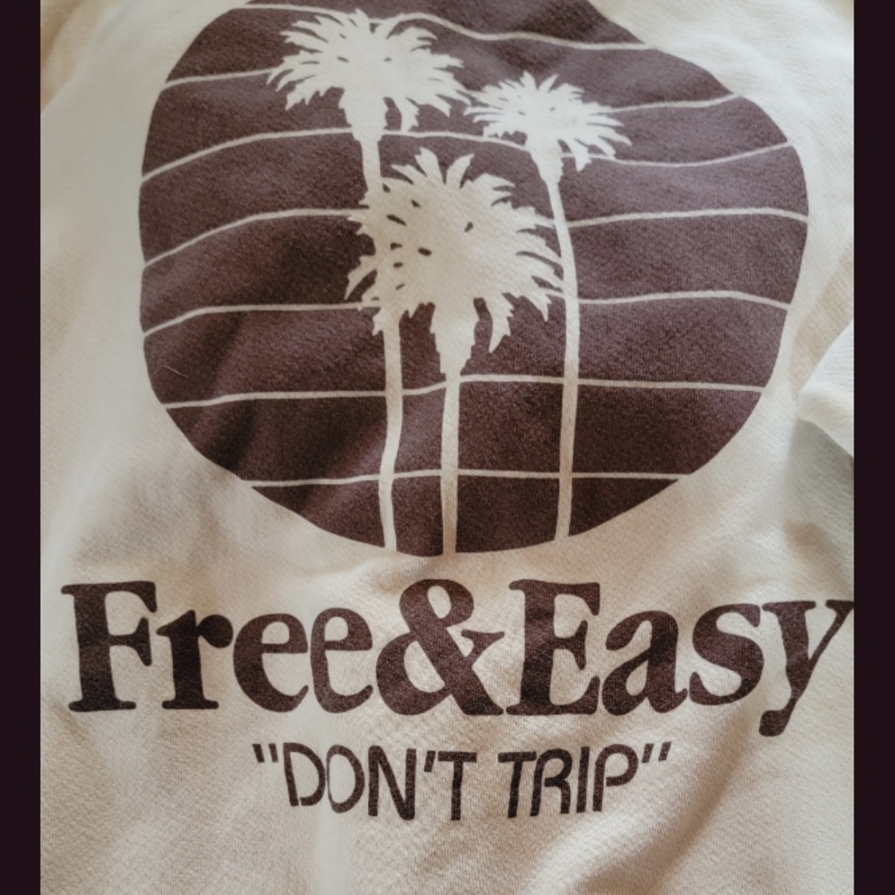 Free People Free & Easy Three Palms Hoodie Sweatshirt Dont Trip - Picture 8 of 16